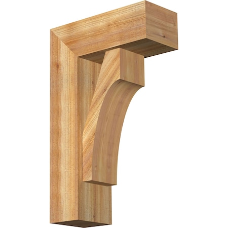 Westlake Block Rough Sawn Bracket W/ Offset Brace, Western Red Cedar, 8W X 20D X 32H